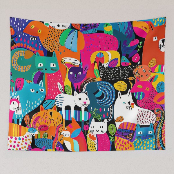 Item preview, Colorful Fantasy Pattern Wallpaper Fabric Ornament Cheerful designed and sold by goldufeenstaub.