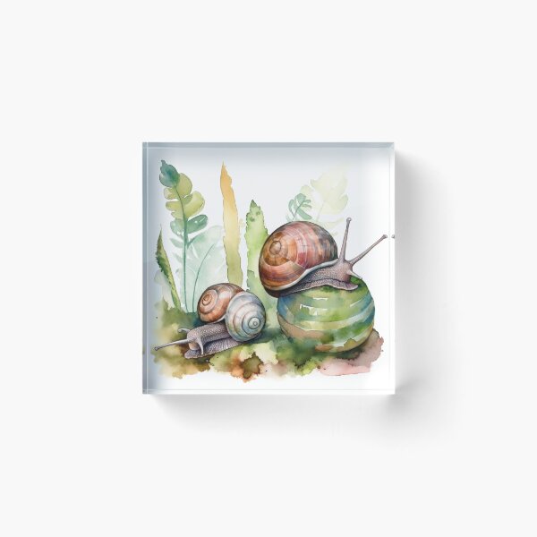Item preview, Watercolor Wash Garden Snails designed and sold by Matt's Artificial Nature.