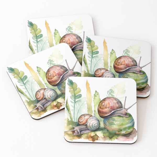 Item preview, Watercolor Wash Garden Snails designed and sold by Matt's Artificial Nature.