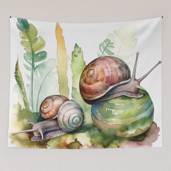 Item preview, Watercolor Wash Garden Snails designed and sold by Matt's Artificial Nature.
