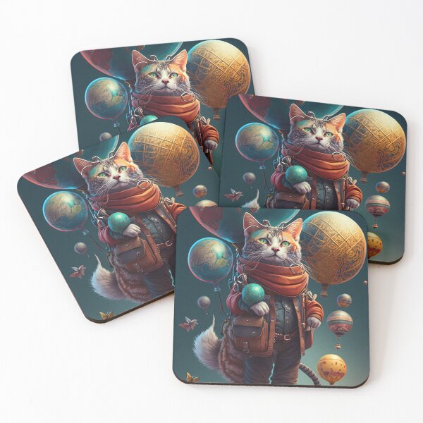 Item preview,  Environmentalist Cyberpunk Cat celebrating Earth Day - surrealist AI Generated Art designed and sold by Flowsaiartshop.