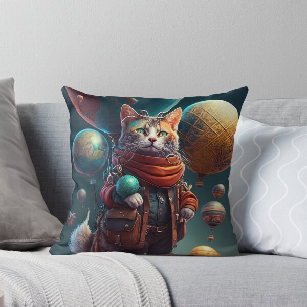 Item preview,  Environmentalist Cyberpunk Cat celebrating Earth Day - surrealist AI Generated Art designed and sold by Flowsaiartshop.