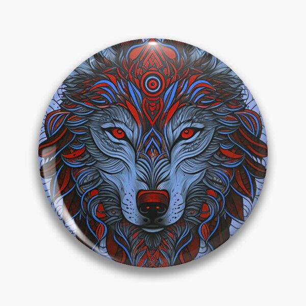 Item preview, blue Spirit wolf mandala pattern design intricate design for hena and tattoos designed and sold by LAID92.