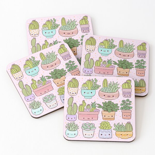 Item preview, Kawaii succulents pattern  designed and sold by Yarafantasyart.