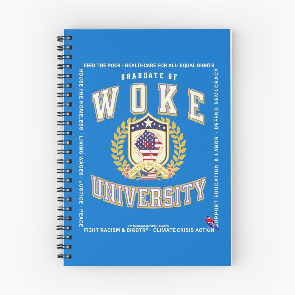 Aperçu de l'œuvre PMD00784 Le design amusant de l'Université Woke de Progressive Movement Designs montre que vous soutenez les objectifs politiques progressistes des démocrates et indépendants progressistes et des partisans de Bernie Sanders créée et vendue par ProgressiveLeft.