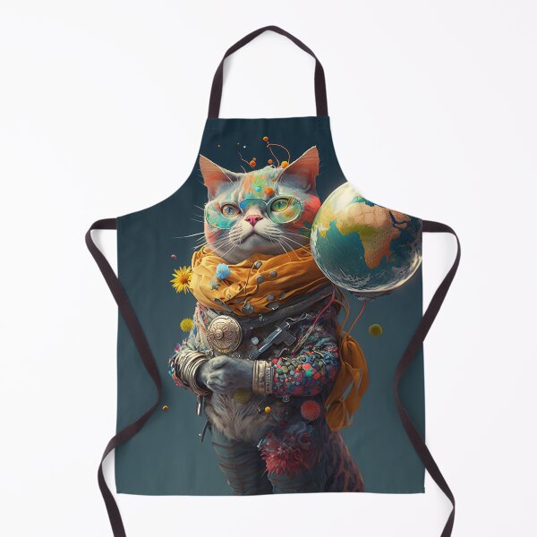 Item preview, Environmentalist Cyberpunk Cat celebrating Earth Day - surrealist AI Generated Art designed and sold by Flowsaiartshop.