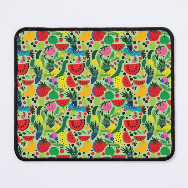Item preview, Bold and Vibrant Fruit Pattern on Green Background  Cheerful Fruit Design  designed and sold by ArtPowTech.