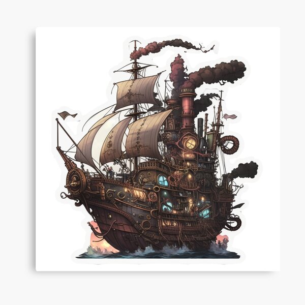 Aperçu de l'œuvre Bateau steampunk créée et vendue par Digital-Space.