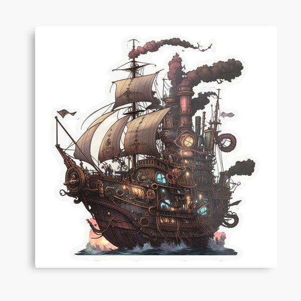 Aperçu de l'œuvre Bateau steampunk créée et vendue par Digital-Space.