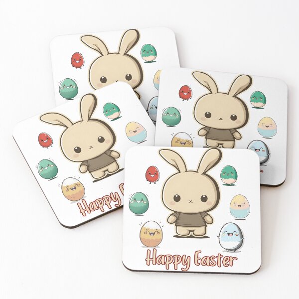 Item preview, Happy Easter, Cute Easter Bunny and Eggs designed and sold by R3ndy49.