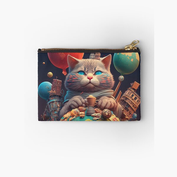 Item preview, Environmentalist Cyberpunk Cat celebrating Earth Day - surrealist AI Generated Art designed and sold by Flowsaiartshop.