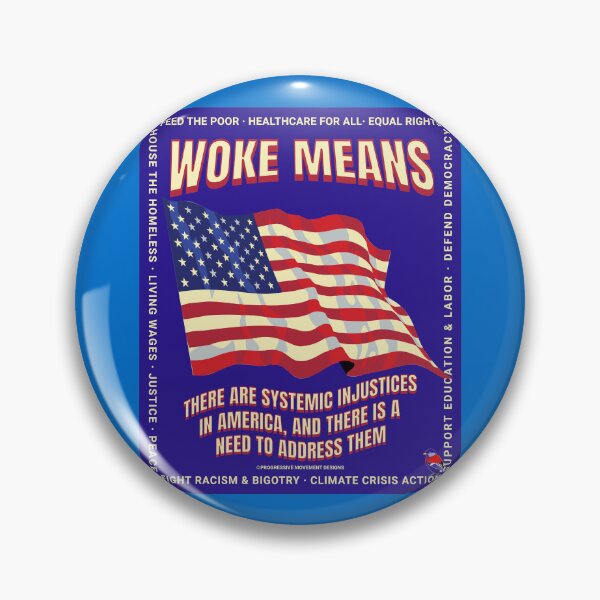 Item preview, PMD00788 Progressive Movement Designs Woke USA American Flag patriotic design shows you support progressive policy goals for progressive Democrats and Independents and Bernie Sanders supporters designed and sold by ProgressiveLeft.