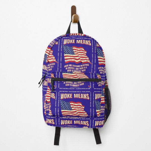 Item preview, PMD00788 Progressive Movement Designs Woke USA American Flag patriotic design shows you support progressive policy goals for progressive Democrats and Independents and Bernie Sanders supporters designed and sold by ProgressiveLeft.