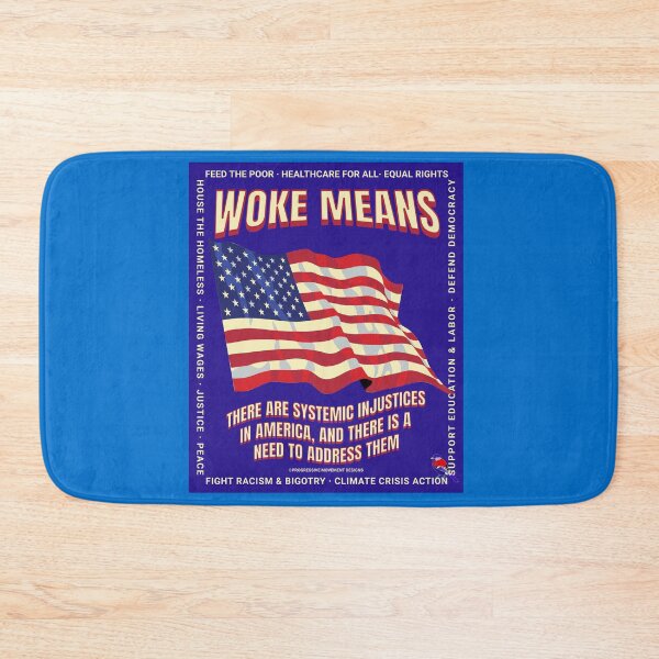 Item preview, PMD00788 Progressive Movement Designs Woke USA American Flag patriotic design shows you support progressive policy goals for progressive Democrats and Independents and Bernie Sanders supporters designed and sold by ProgressiveLeft.