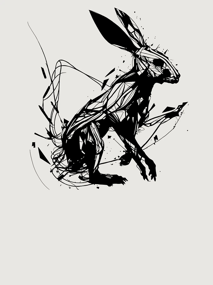 Thumbnail 6 of 6, Premium Oversized Hoodie, Abstract Rabbit designed and sold by CortexCreations.