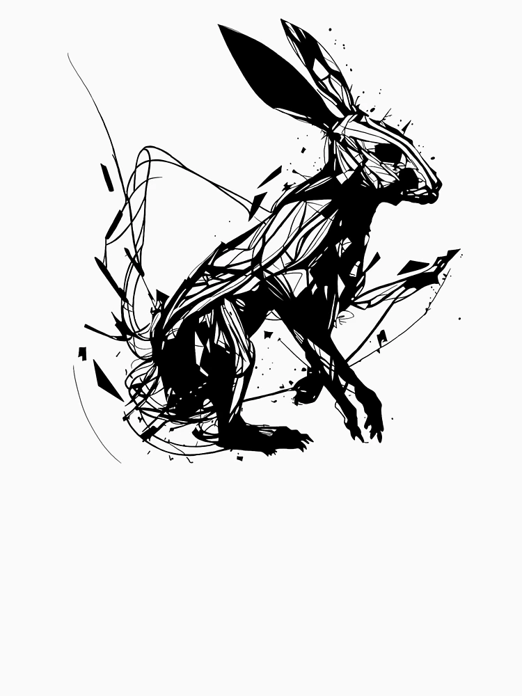 Thumbnail 6 of 6, Pullover Hoodie, Abstract Rabbit designed and sold by CortexCreations.