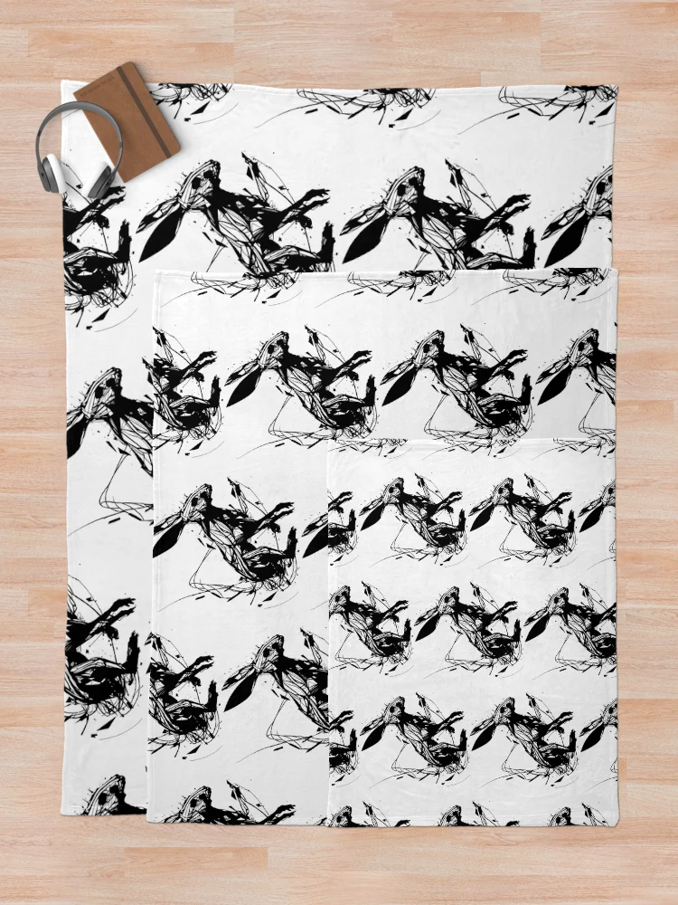 Thumbnail 5 of 6, Throw Blanket, Abstract Rabbit designed and sold by CortexCreations.