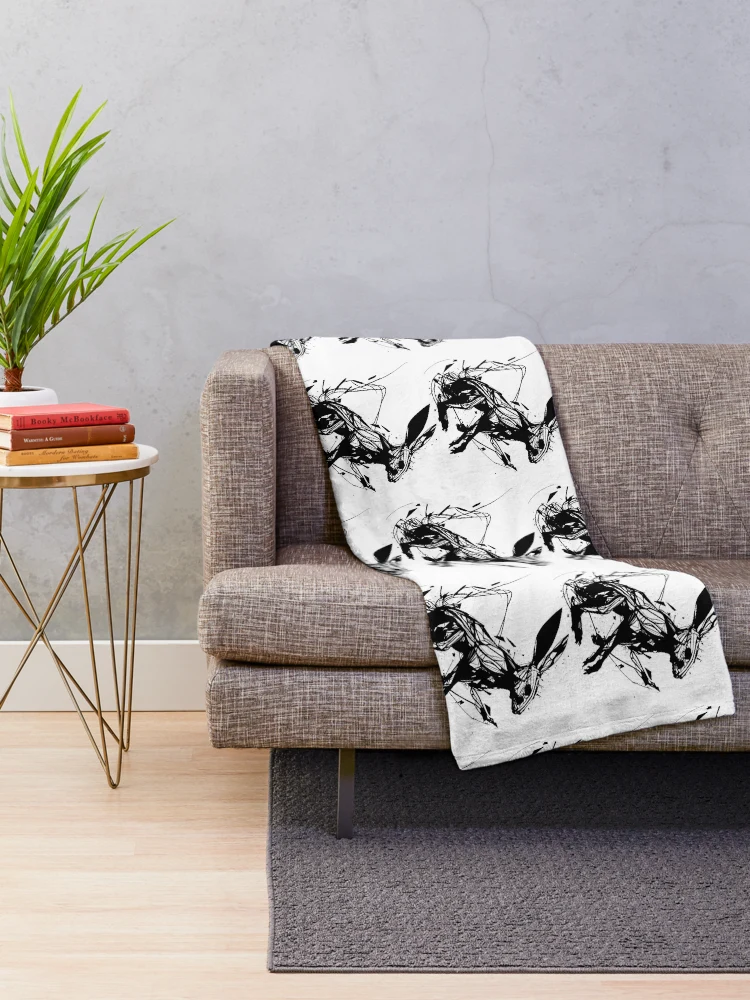 Thumbnail 2 of 6, Throw Blanket, Abstract Rabbit designed and sold by CortexCreations.