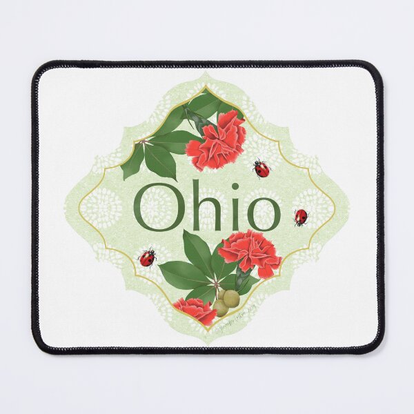 Item preview, Ohio State Pride| Ohio State Flower Red Carnation Ladybug Ohio Buckeye Tree | Sticker, Mug, Journal, Cup designed and sold by JourneyHomeMade.
