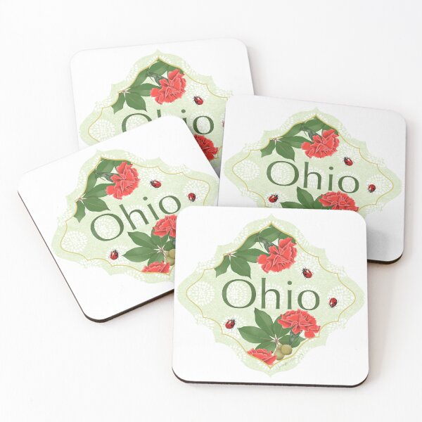 Item preview, Ohio State Pride| Ohio State Flower Red Carnation Ladybug Ohio Buckeye Tree | Sticker, Mug, Journal, Cup designed and sold by JourneyHomeMade.