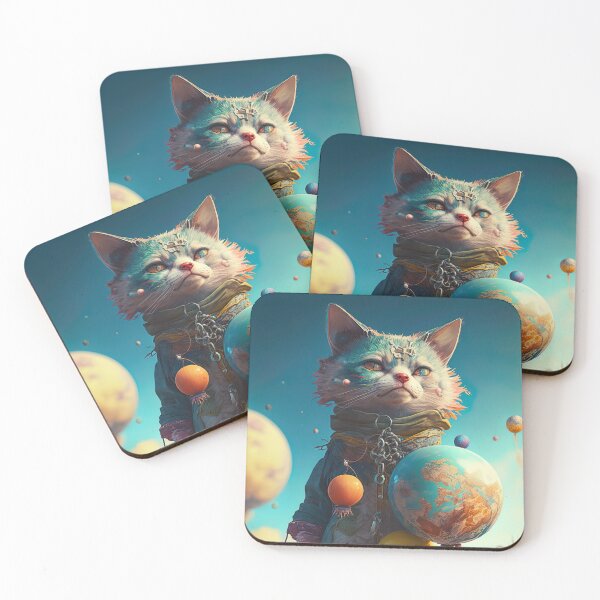 Item preview, Environmentalist Cyberpunk Cat celebrating Earth Day - surrealist AI Generated Art designed and sold by Flowsaiartshop.