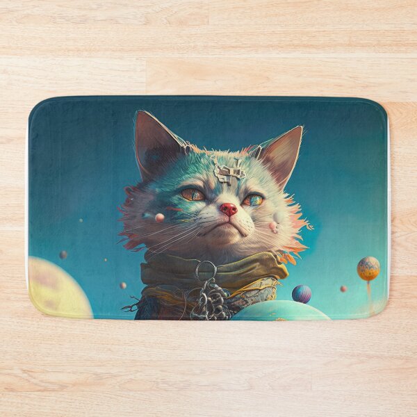 Item preview, Environmentalist Cyberpunk Cat celebrating Earth Day - surrealist AI Generated Art designed and sold by Flowsaiartshop.