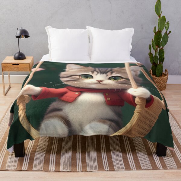 Item preview, Cat on a swing - Modern digital art designed and sold by Ai-michiart.
