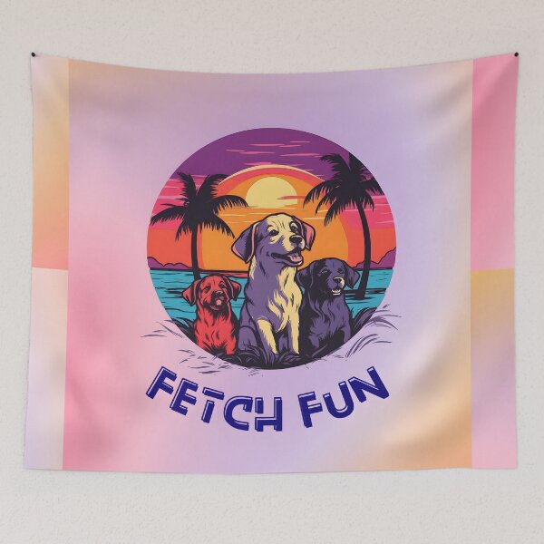Item preview, Fetch Fun | Dog Squad | Sunset Beach designed and sold by ArtfulDelights.