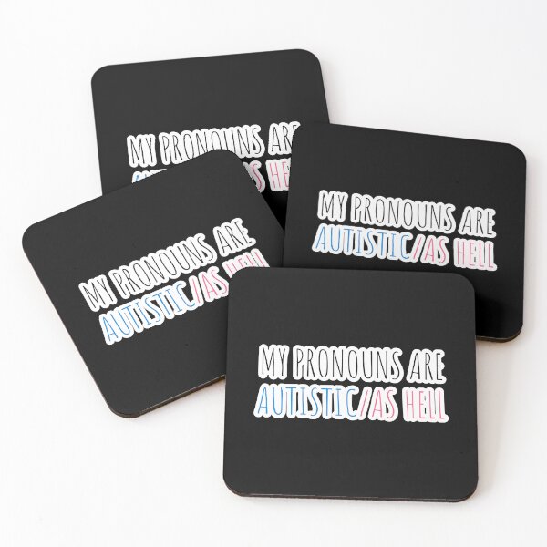 Item preview, MY PRONOUNS ARE AUTISTIC/AS HELL - autism awareness & trans lgbt statement designed and sold by CrunchyCableStudio.