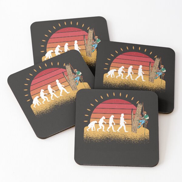 Item preview, Arborist Evolution Vintage Sunset Art For Tree Trimmer designed and sold by MrEddie10.