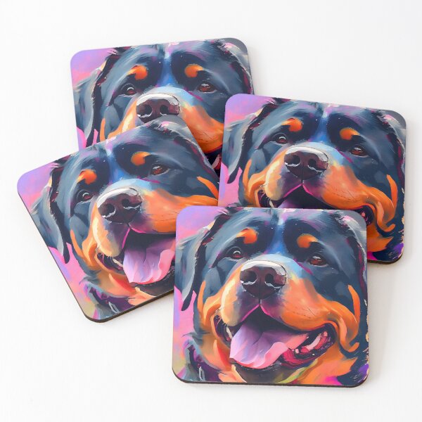 Item preview, Rottweiler Dog Abstract Portrait designed and sold by triplethedot.