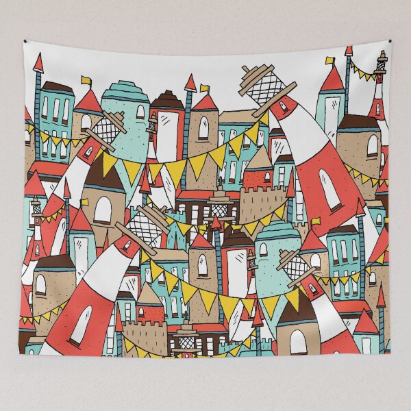 Item preview, The lighthouse town designed and sold by Swadeillustrations.