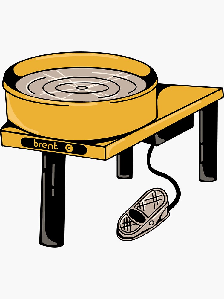 "Brent Pottery Wheel" Sticker for Sale by amacobrent Redbubble