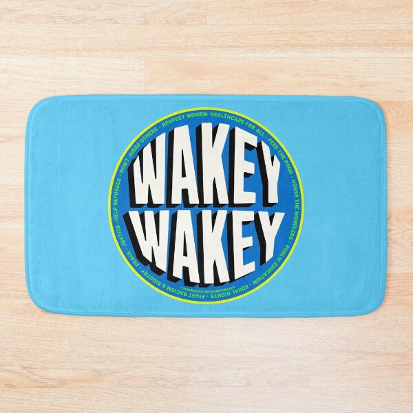 Item preview, PMD00793 Progressive Movement Designs Wakey Wakey funny Wake Up America design shows you are woke and support progressive policy goals for Democrats Independents and Bernie Sanders supporters designed and sold by ProgressiveLeft.