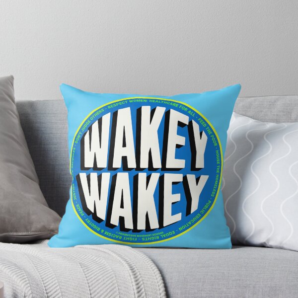 Item preview, PMD00793 Progressive Movement Designs Wakey Wakey funny Wake Up America design shows you are woke and support progressive policy goals for Democrats Independents and Bernie Sanders supporters designed and sold by ProgressiveLeft.