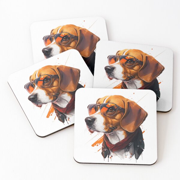 Item preview, Stylish Dog, Beagle, with Scarf and Sunglasses - Unique Product for Dog Lovers, Cool Dog, with Sunglasses designed and sold by Alegria Azul .