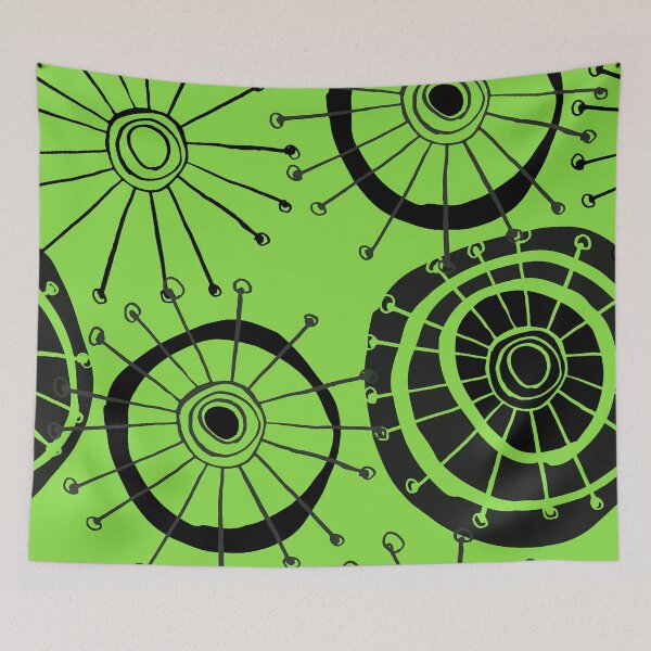 Item preview, 1950's Mid-Century Modern Lime And Black Designs designed and sold by DEC02.