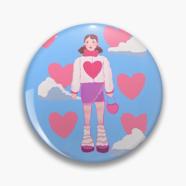Item preview, girl with hearts and clouds designed and sold by uchix.