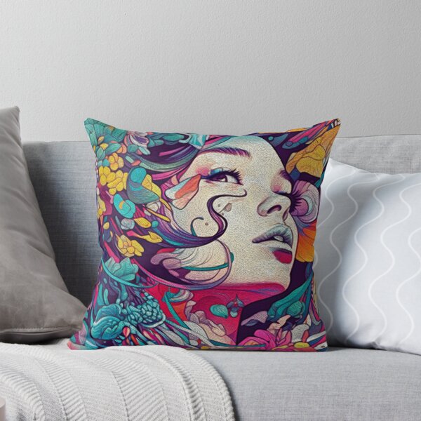 Item preview, Top model with flowers hair pop art digital oil paining for modern homes decoration. designed and sold by paulo silveira.