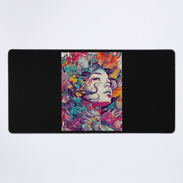 Item preview, Top model with flowers hair pop art digital oil paining for modern homes decoration. designed and sold by paulo silveira.