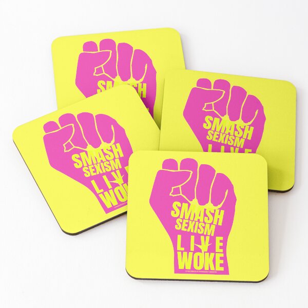 Item preview, PMD00794 Progressive Movement Designs Live Woke Smash Sexism feminist protest fist design shows you are woke and support progressive goals for Democrats Independents and Bernie Sanders supporters designed and sold by ProgressiveLeft.