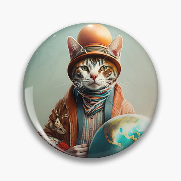 Item preview, Environmentalist Cyberpunk Cat celebrating Earth Day - surrealist AI Generated Art designed and sold by Flowsaiartshop.
