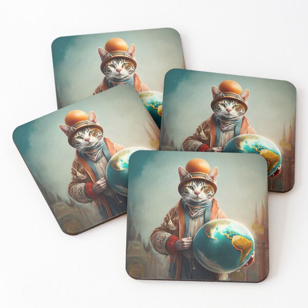 Item preview, Environmentalist Cyberpunk Cat celebrating Earth Day - surrealist AI Generated Art designed and sold by Flowsaiartshop.