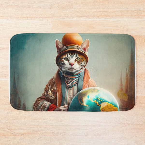 Item preview, Environmentalist Cyberpunk Cat celebrating Earth Day - surrealist AI Generated Art designed and sold by Flowsaiartshop.