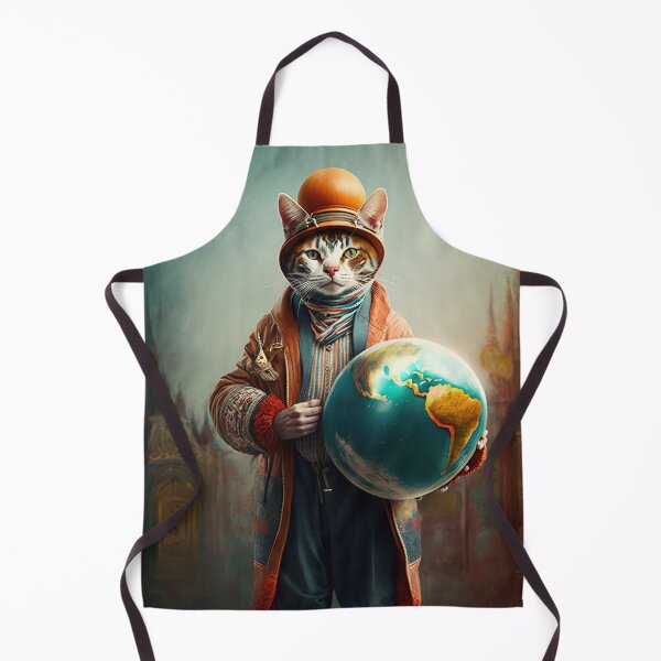 Item preview, Environmentalist Cyberpunk Cat celebrating Earth Day - surrealist AI Generated Art designed and sold by Flowsaiartshop.