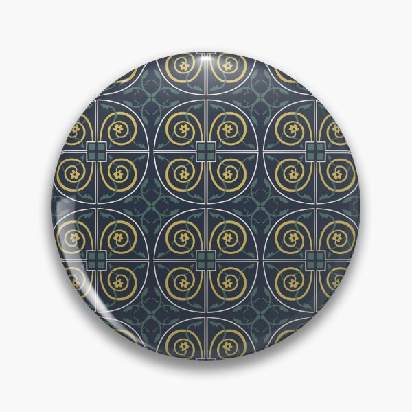 Item preview, Mediaeval flower navy blue designed and sold by AnndeLioncourt.