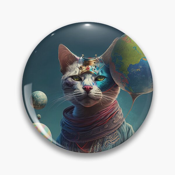 Item preview,  Environmentalist Cyberpunk Cat celebrating Earth Day - surrealist AI Generated Art designed and sold by Flowsaiartshop.