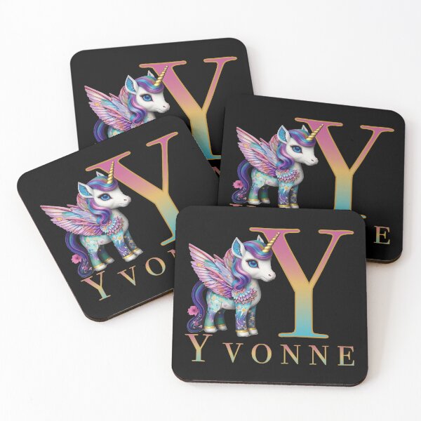 Item preview, Yvonne name with a cute unicorn designed and sold by Lubellebubble20.