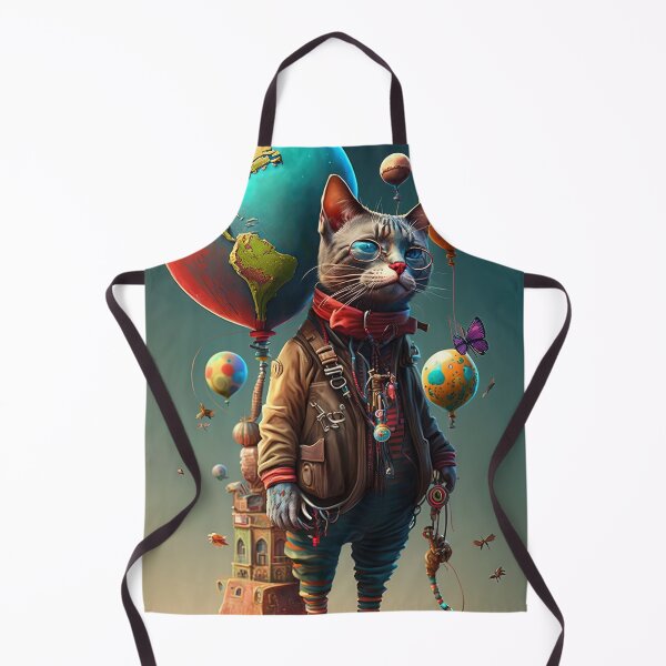 Item preview,  Environmentalist Cyberpunk Cat celebrating Earth Day - surrealist AI Generated Art designed and sold by Flowsaiartshop.