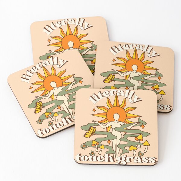 Item preview, Literally Touch Grass Hippie Sun Mushroom designed and sold by dooddads13.